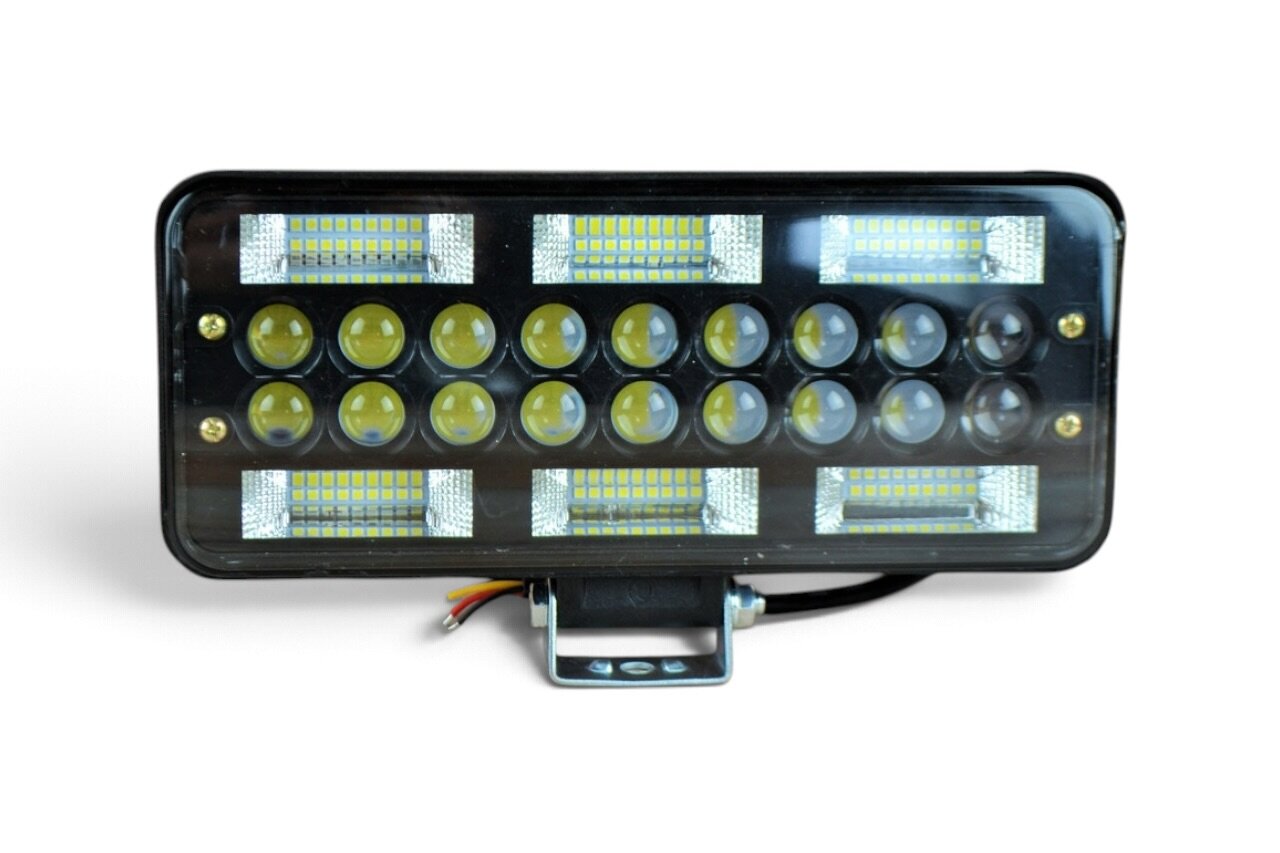 Фара LED прямокутна 216W 6000K (72 діодів) (25 см х 11 см х 5 см) (ближній + дальний)