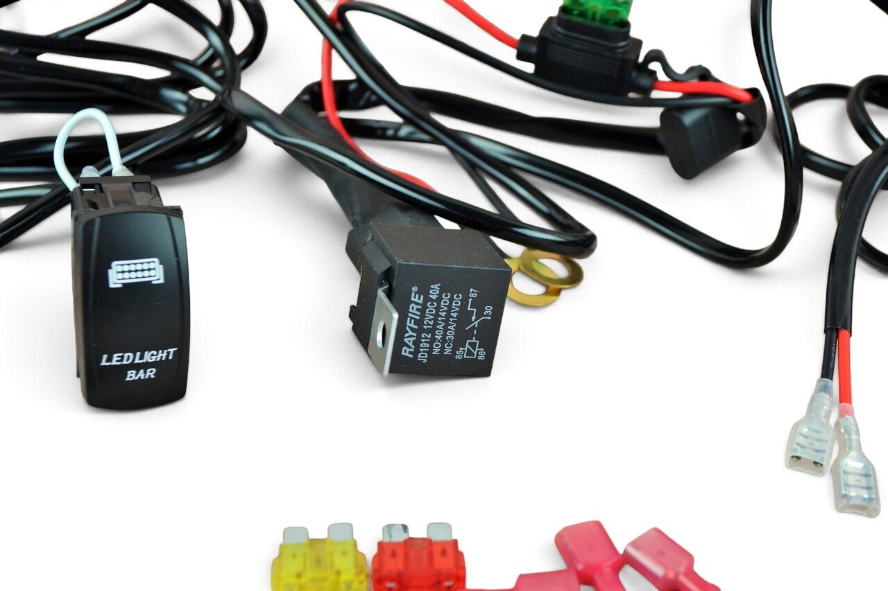 Проводка для фар 1*400W 12V LED фар, LED балки (реле, клавіша, запобіжники)