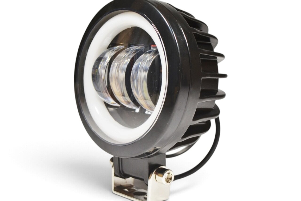 LED-фара 30Вт (30SR2-W) кругла з ДХО з чіткою світлотіньовою межею