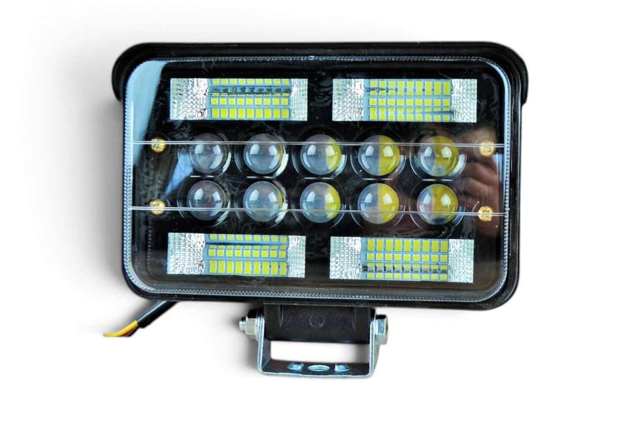 Фара LED прямокутна 138W 6000K (46 діодів) (17 см х 11см х 6см) (ближний + дальний)