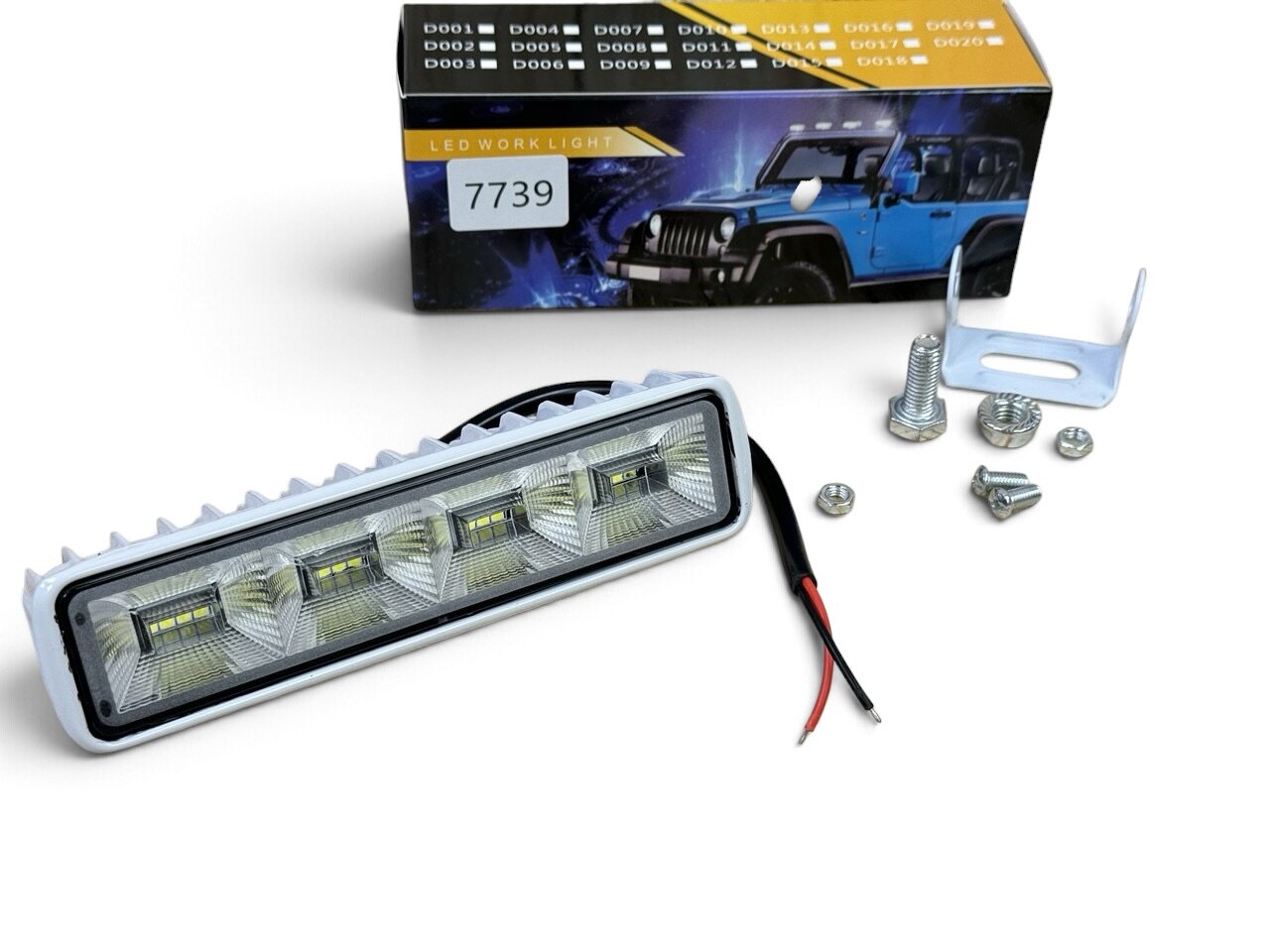 LED фара 48Вт прямокутна (кобміноване світло) H-4F-32B