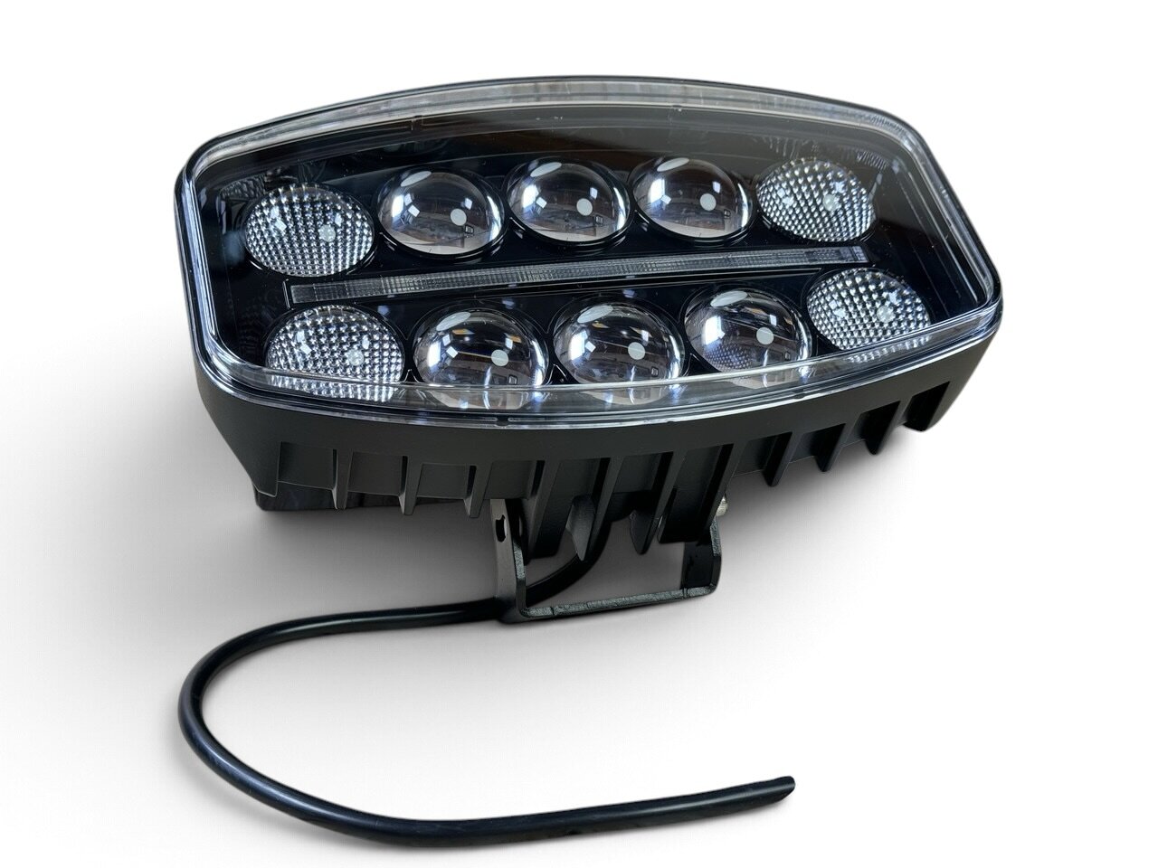 LED фара дальнього світла 75Вт з жовтим габаритом (10C01)
