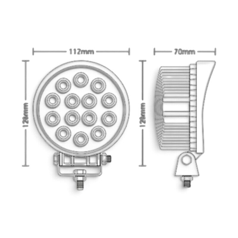Світлодіодна LED фара робоча 42W/60° 42 Вт.(3Вт*14ламп) Широкий промінь світла