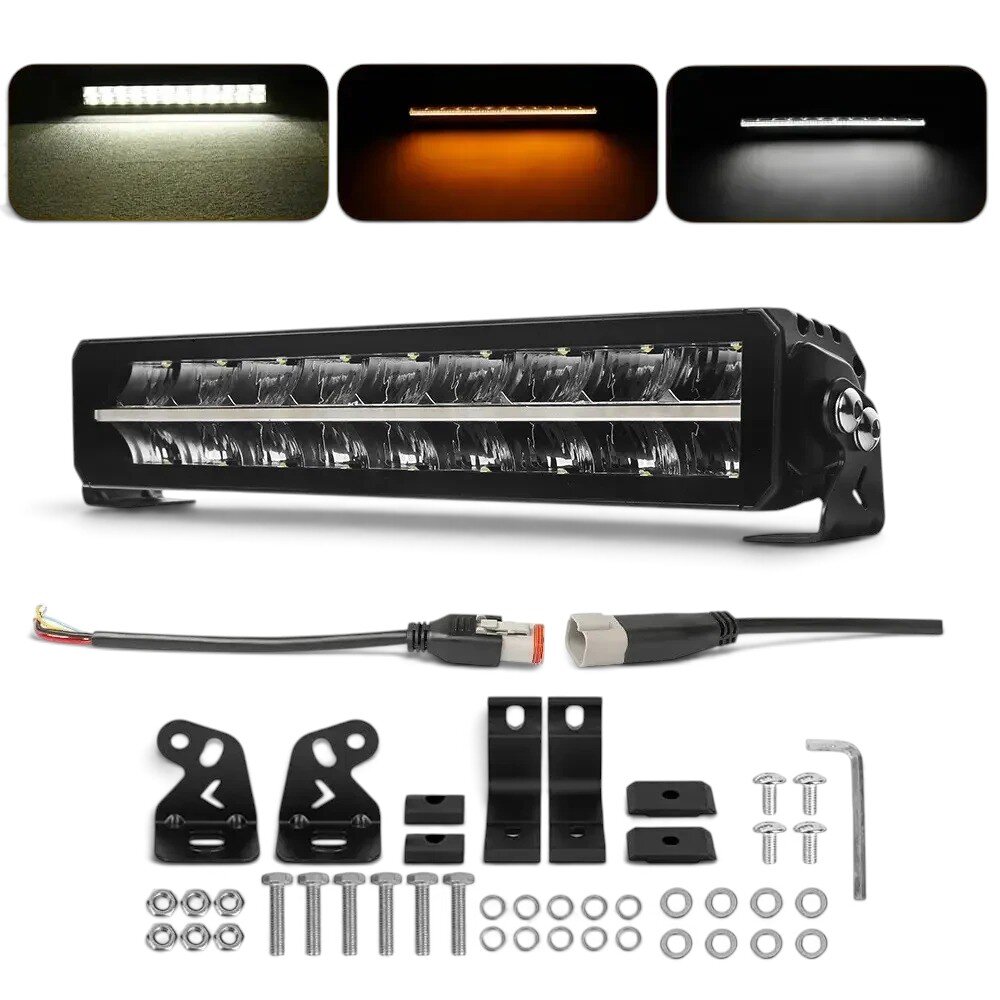 Світлодіодна балка (люстра) StarLight SL-3317 дальнє світло WHITE + DRL 70W 9000Lm 12/24V (45см) SL-3317