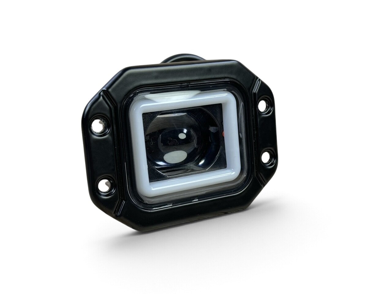 Світлодіодна фара StarLight WL-018B-30W 12-24V + Angel Eyes, білий/жовтий зі світлотіньовою межею (СТГ)