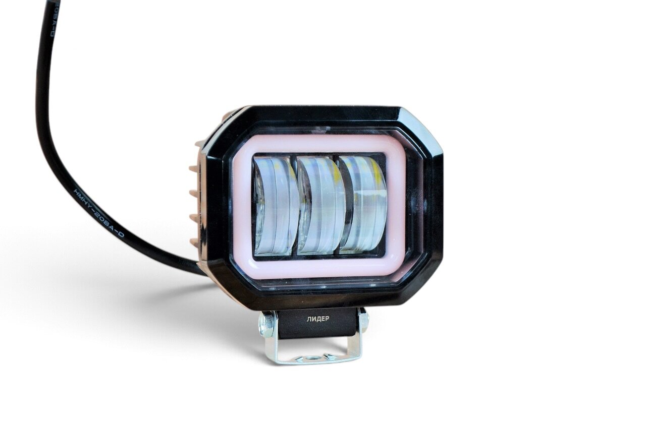 LED фара 30Вт (30SH2-B) квадратна з ДХО Синаго кольору з чіткою світлотіньовою межею (4058)