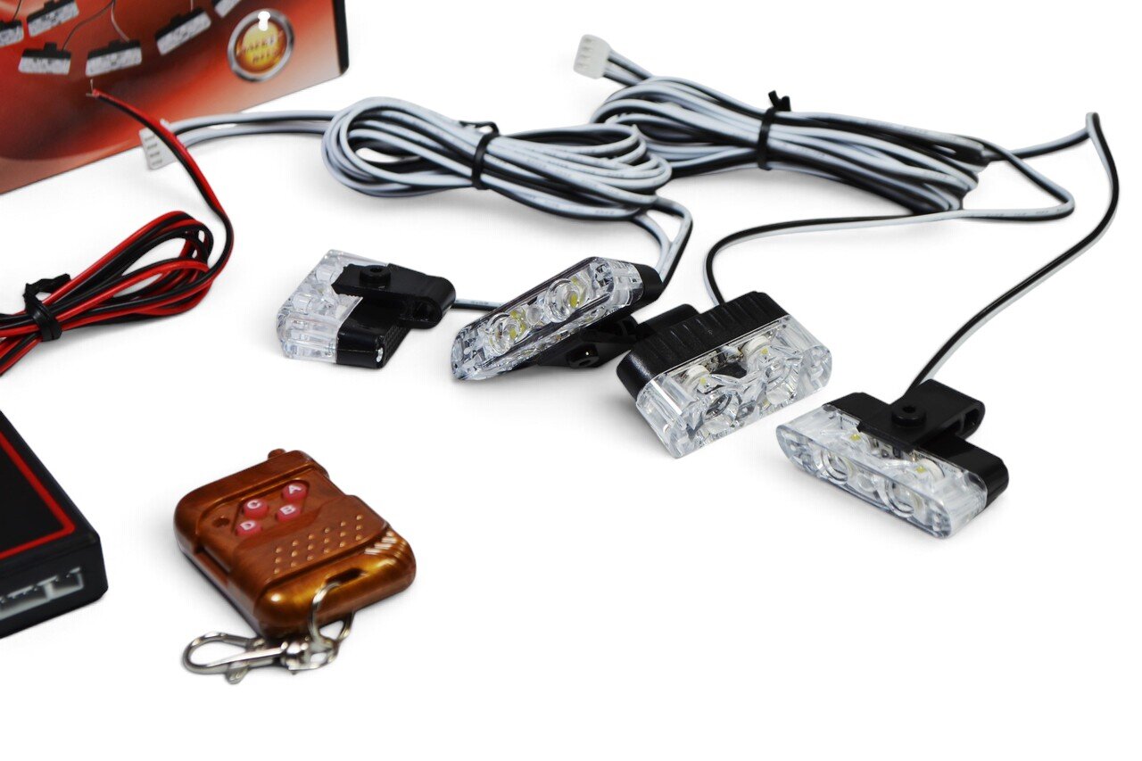 Стробоскоп LED з пультом 9202 4 W/W NEW (білий стробоскоп)