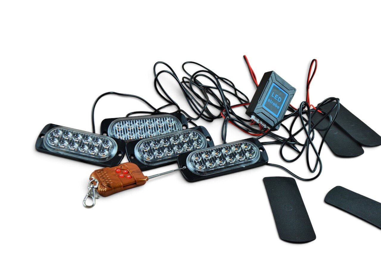Стробоскоп LED з пультом 4 штуки LED (жовтий стробоскоп)