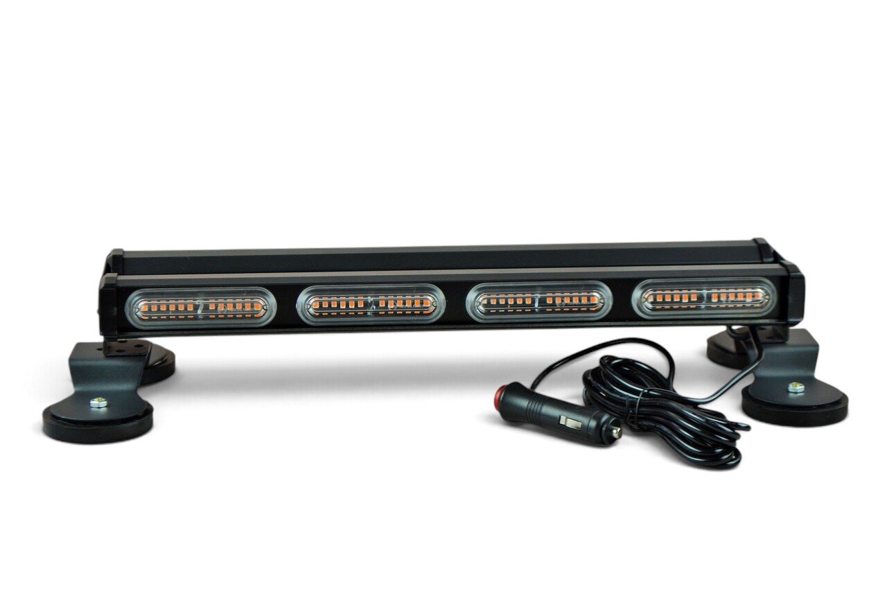 LED балка стробоскоп на магнітах 90W 2-сторони, жовте світло, прикурювач 12-24В (44см*10см*5см)