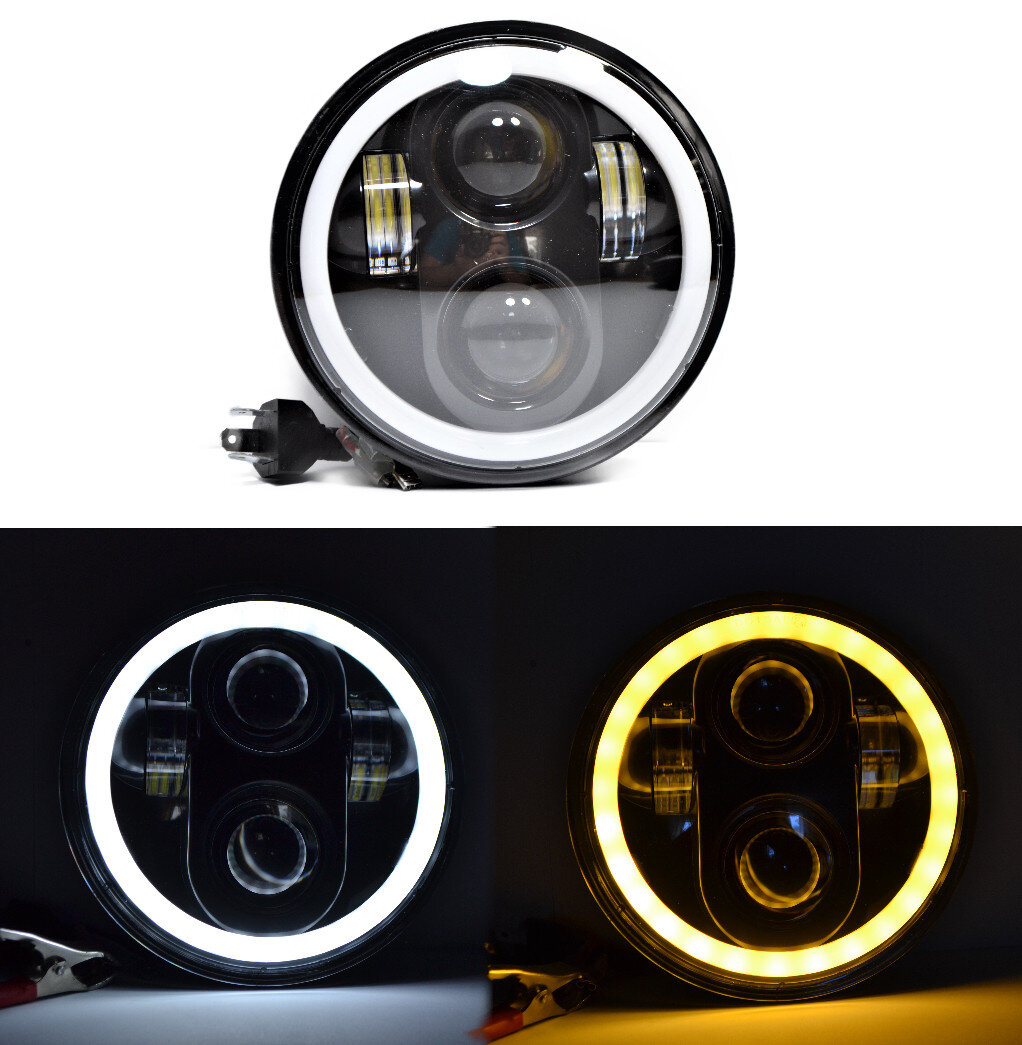 Оптика фари 75 Вт Універсальні світлодіодні фари Led 5.75 дюймів ДХО Ангельські очі фари (Ваз 2106, МТЗ)