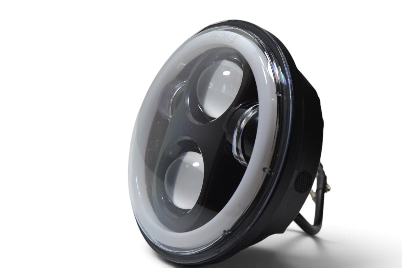 Оптика фари 75 Вт Універсальні світлодіодні фари Led 5.75 дюймів ДХО Ангельські очі фари (Ваз 2106, МТЗ)
