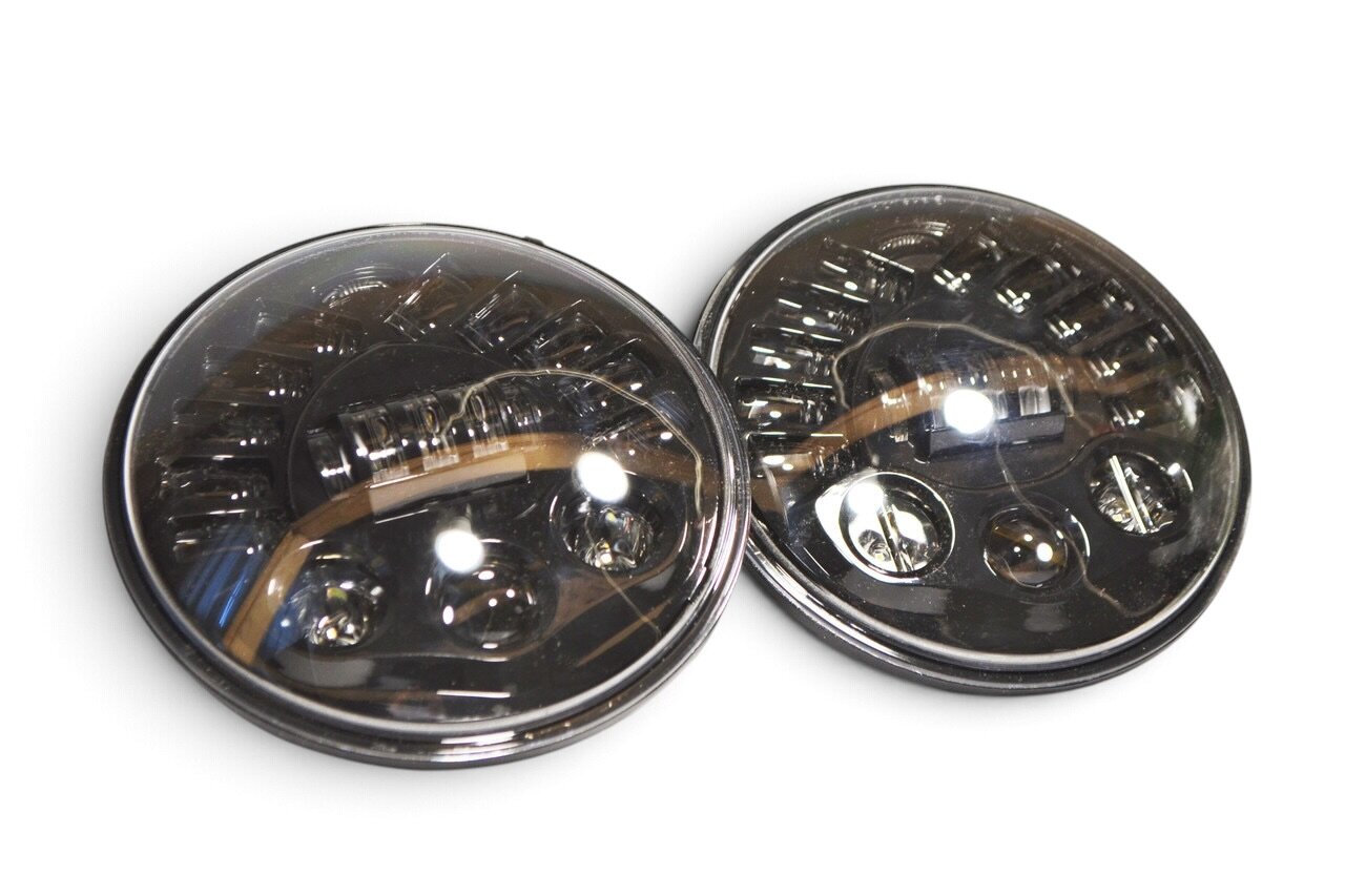 Світлодіодна LED-фара (L-010) 80 Вт Нива, УАЗ 469, ВАЗ 2101, 2121, FJ Cruiser, мотоцикл, мото 7 дюйм