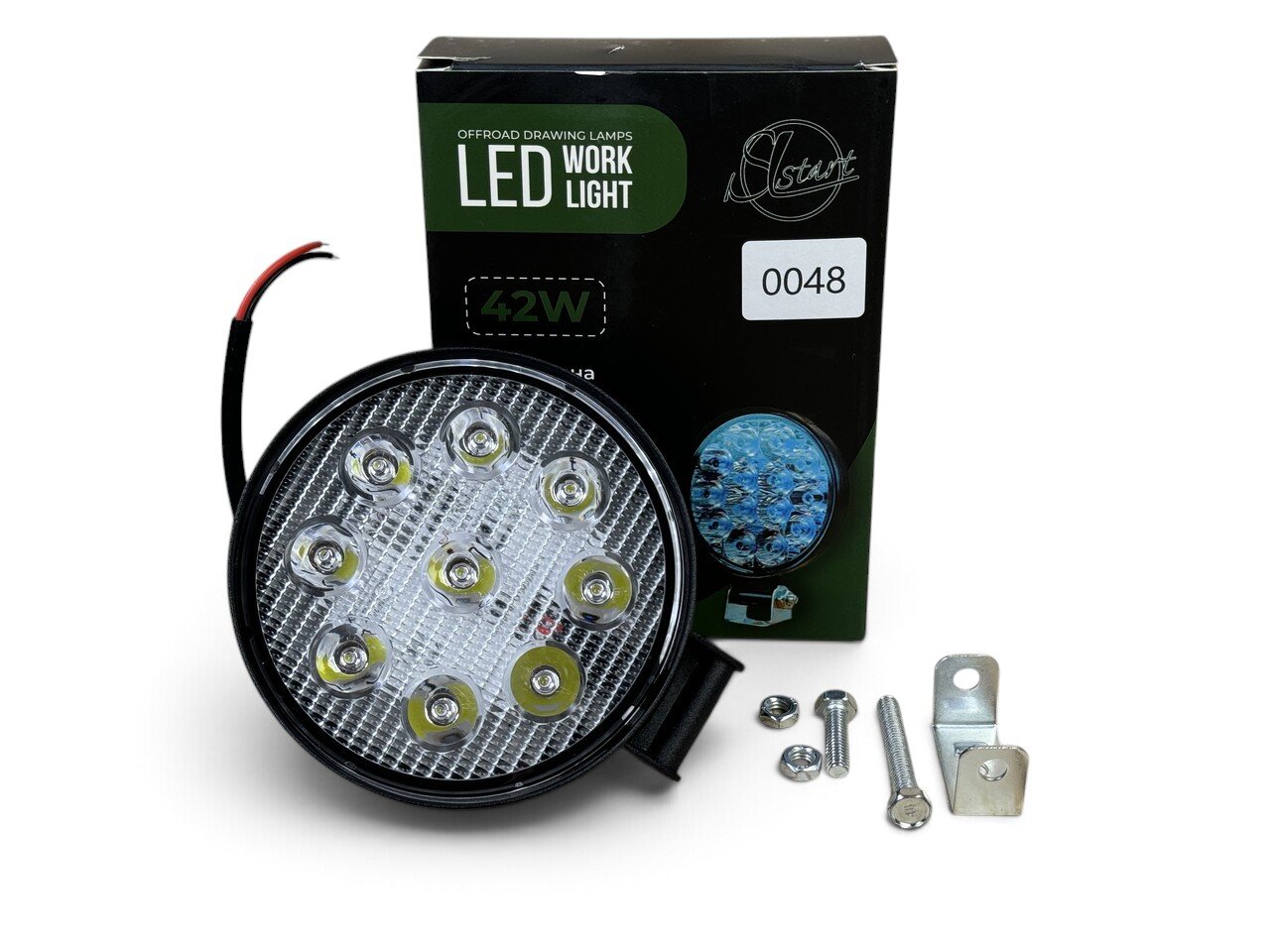 Світлодіодна LED Кругла фара робоча 27W/60° 27Вт,(3Вт*9ламп) Широкий промінь, SUPER POWER (Тонкий радіатор)