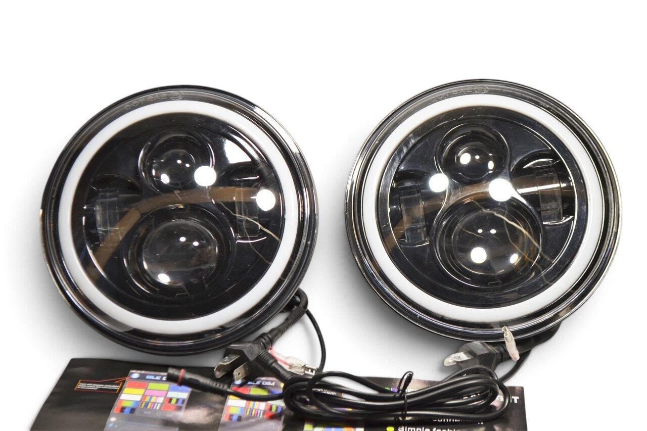 Світлодіодна LED-фара з Bluetooth керуванням75 Вт Нива, УАЗ, ВАЗ 2101, 2121, FJ Cruiser, мото, 7 дюйма