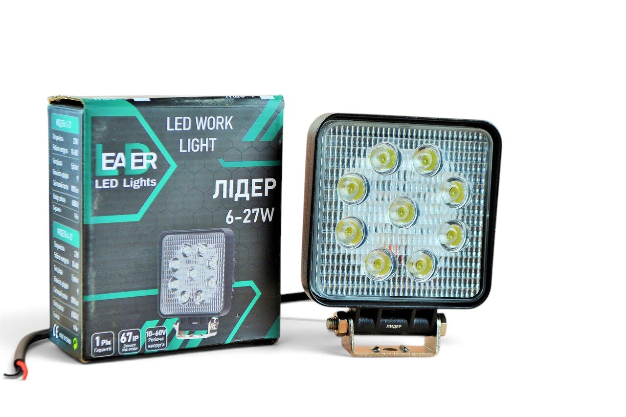 Світлодіодна LED фара робоча 27W/ 27Вт,(3Вт*9ламп) Вузький промінь