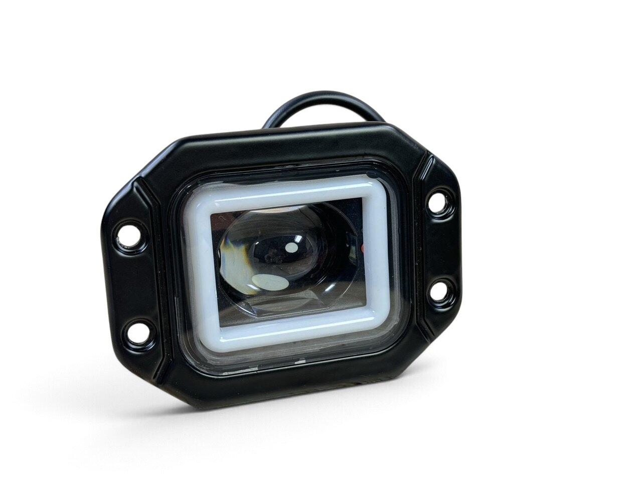 Світлодіодна фара StarLight WL-018B-30W 12-24V + Angel Eyes, білий/жовтий зі світлотіньовою межею (СТГ)