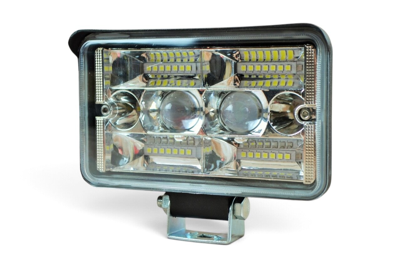Фара LED прямокутна 104W 6000K-3000К (32 діодів) (15,5 см х 9 см  х 5 см) (ближній + дальній  )
