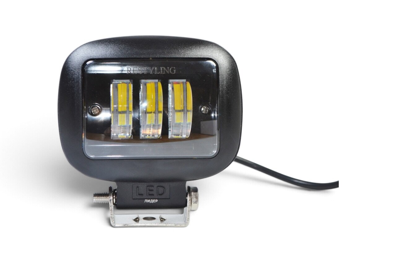 LED фара 45Вт Квадратна (Black)Два режими, (Білий + Жовтий) з чіткою світлотіньовою межею з ДХО