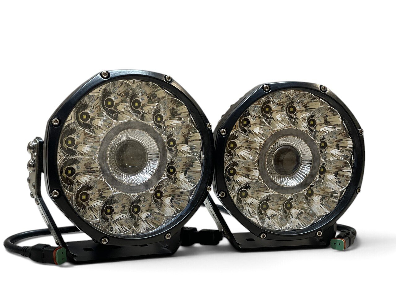 Світлодіодна LED фара 200Вт, Надяскрава кругла фара з лінзою (комбо світло)