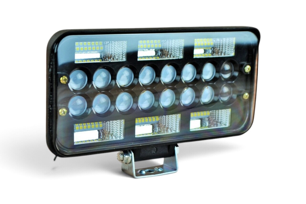 Фара LED прямокутна 174W 6000K (58 діодів) (22 см х 11см х 5см) (ближний + дальний)