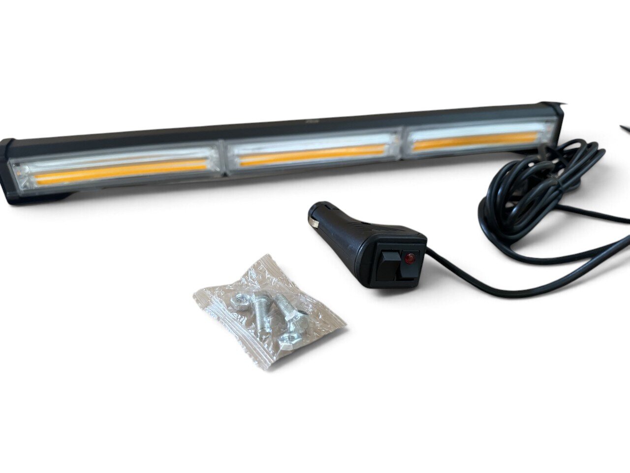 LED балка стробоскоп жовта 3 секції (45 см, 3P-COB)