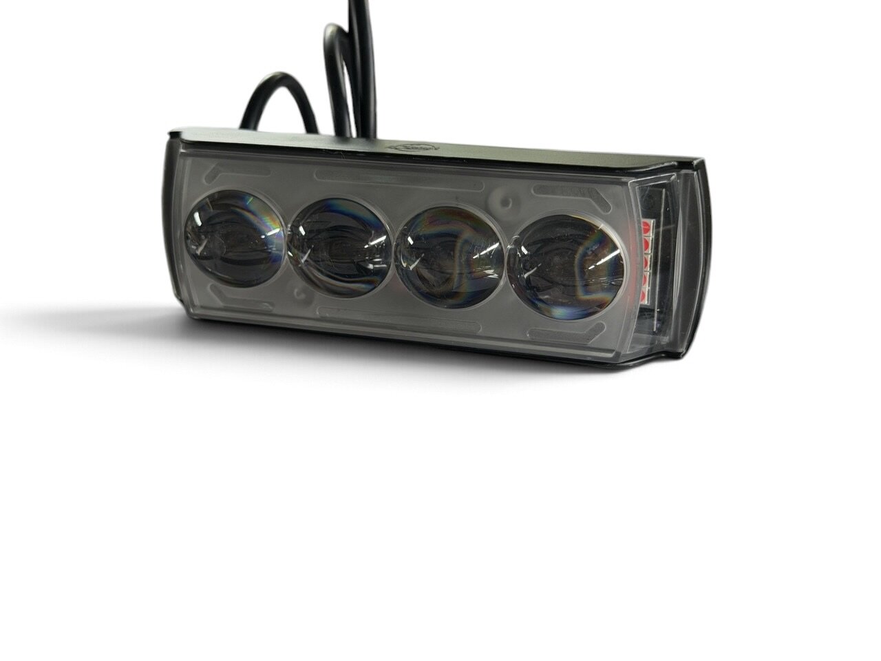 LED фара 60Вт 4 LED лінзи Біле/Жовте світло + Стробоскоп