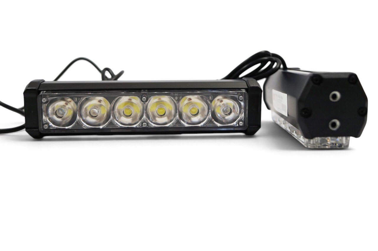 LED фара зі стробоскопом (12Вольт 36W, червоний-синій або білий, з пультом)