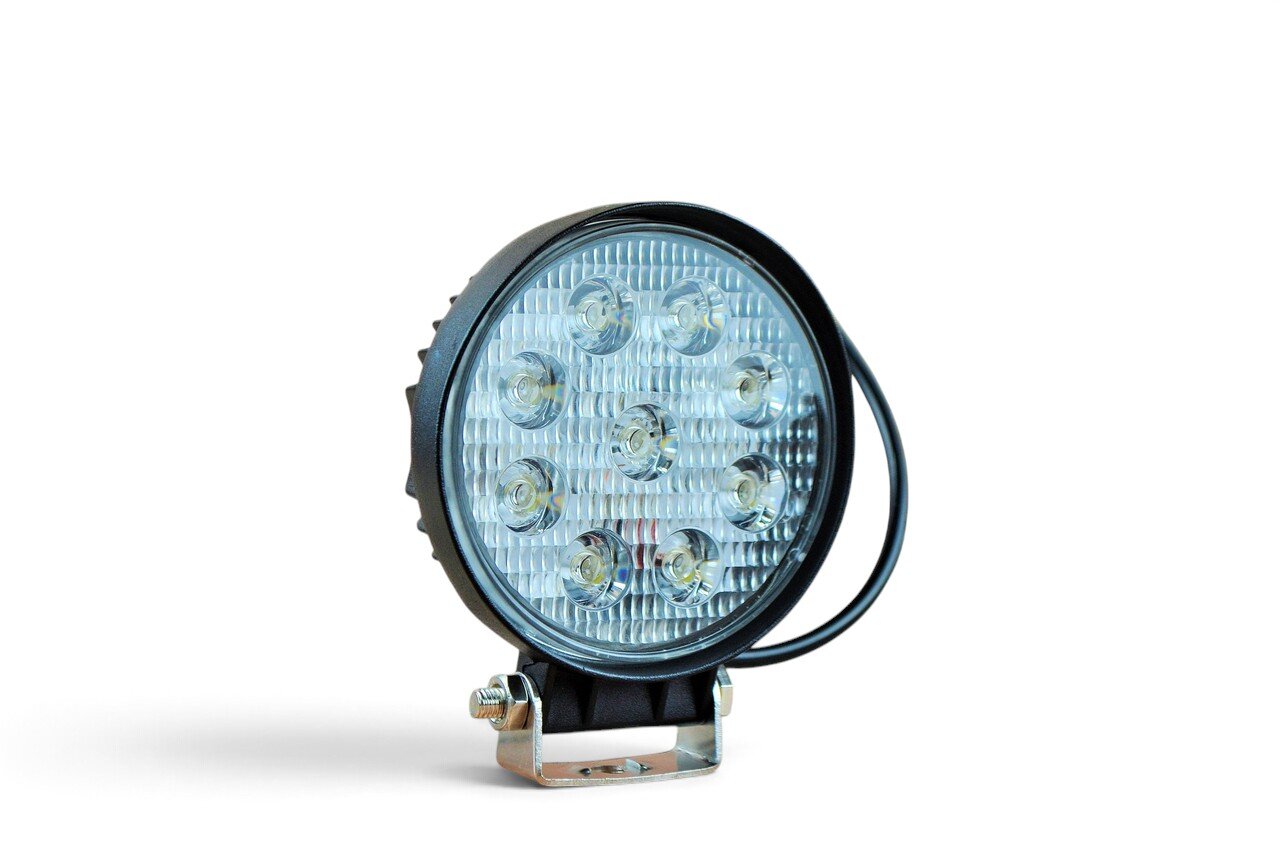Світлодіодна LED кругла фара робоча 27W/60° 27Вт,(3Вт*9ламп) Широкий промінь