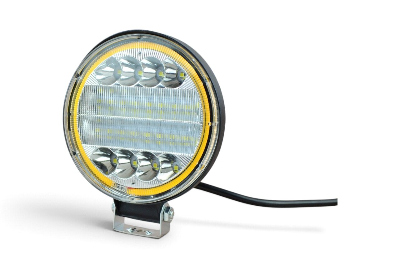 Світлодіодна LED фара робоча 72W + Білий ДХО (товщина 20мм)