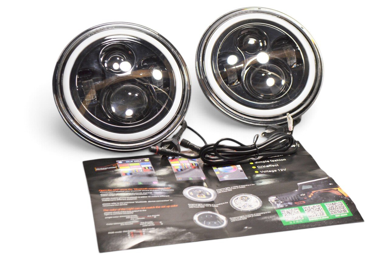 Світлодіодна LED фара 75Вт Нива, УАЗ 469, ВАЗ 2101, 2121, FJ Cruiser, мотоцикл, мото 7 дюйм