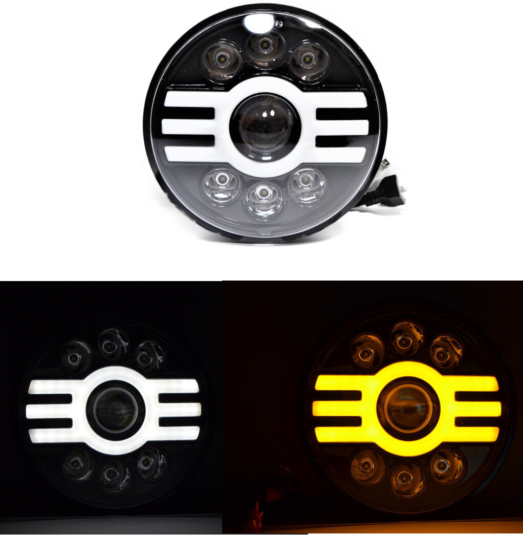 Світлодіодна LED фара 75Вт Нива, УАЗ 469, ВАЗ 2101, 2121, FJ Cruiser, мотоцикл, мото 7 дюйм (Універсальна)