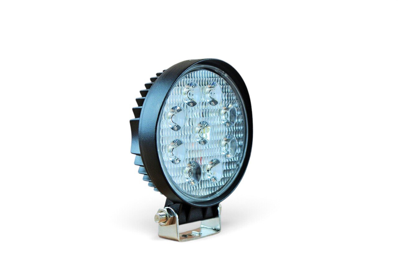 Світлодіодна LED кругла фара робоча 27W/60° 27Вт,(3Вт*9ламп) Широкий промінь