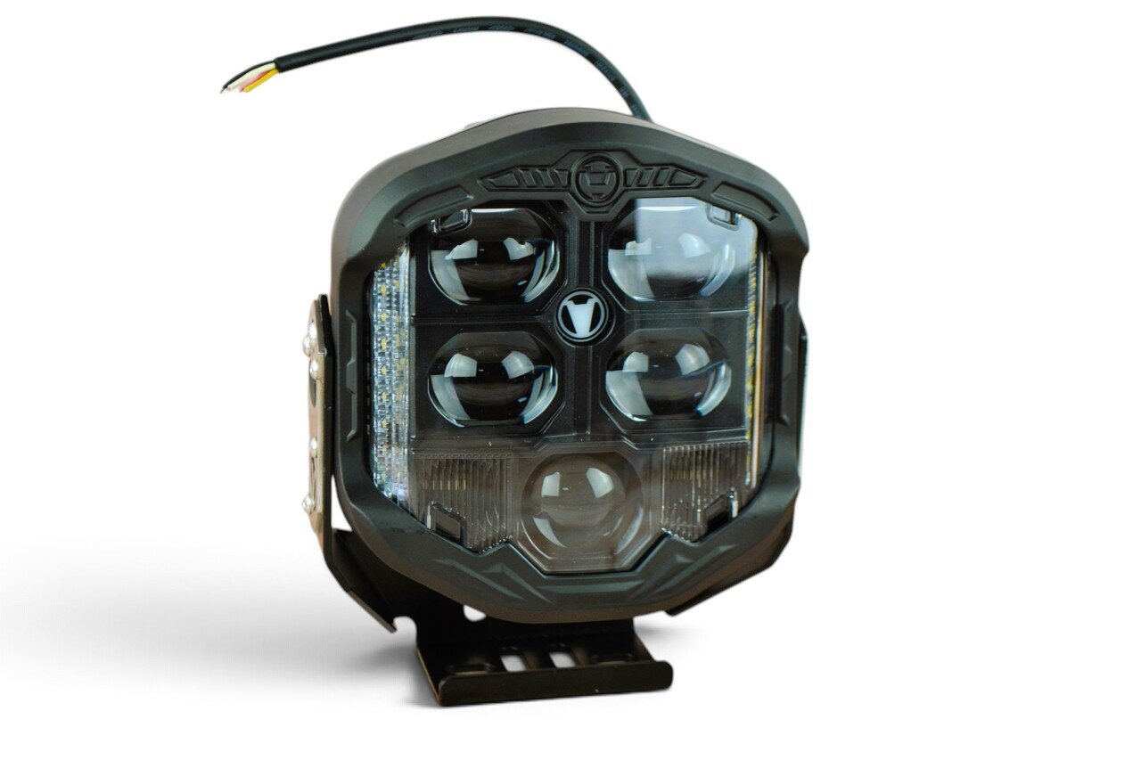 Фара LED прямокутна Лінзована 96W 6000K Дальнє + ближнє світло (Ø20см* 8см)