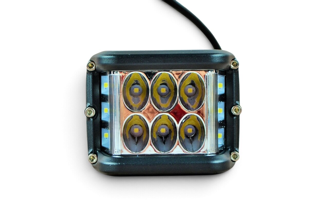 Світлодіодна LED фара 60Вт (світлодіоди 5W х12шт) Жовтий стробоскоп