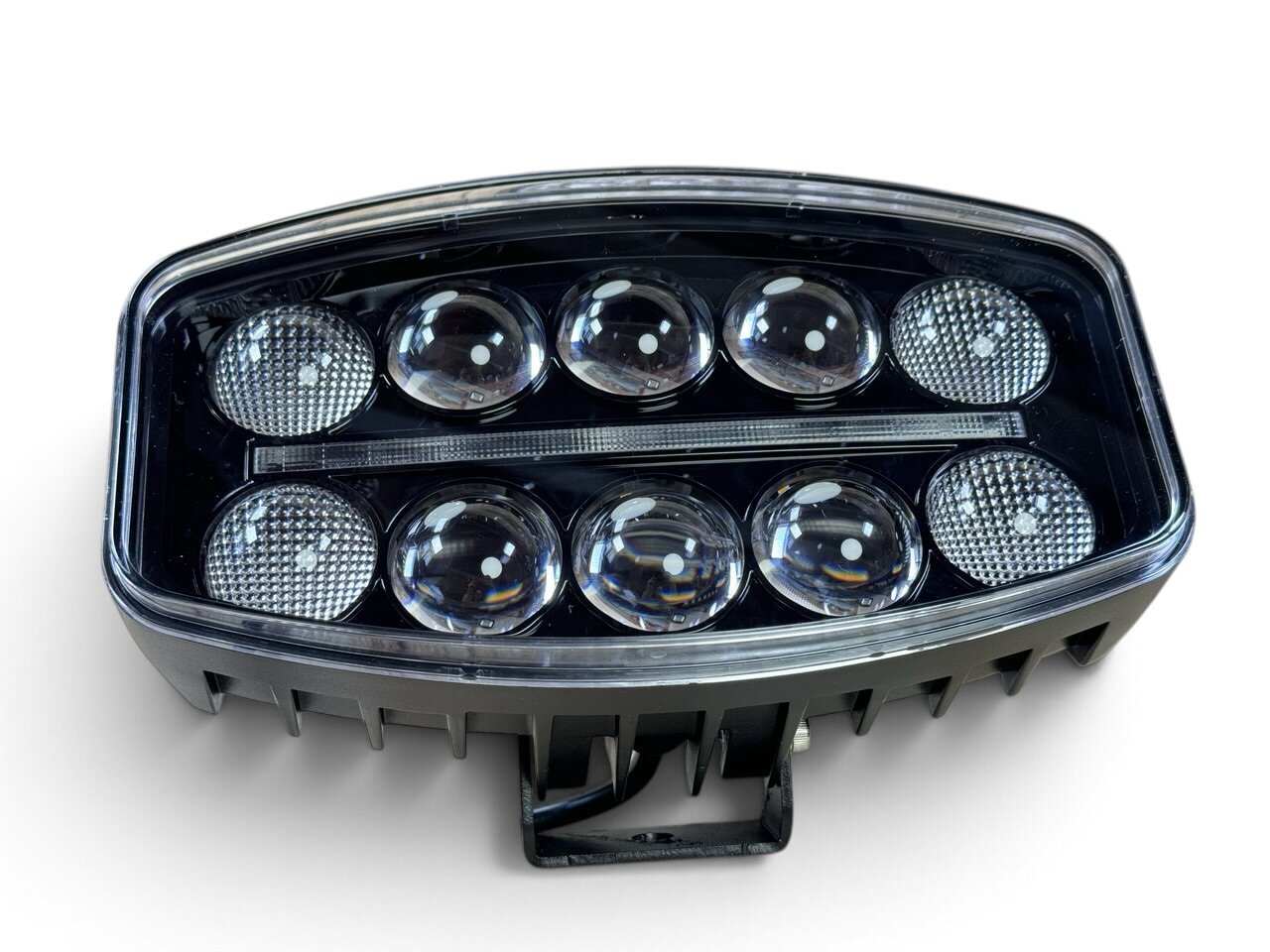 LED фара дальнього світла 75Вт з жовтим габаритом (10C01)