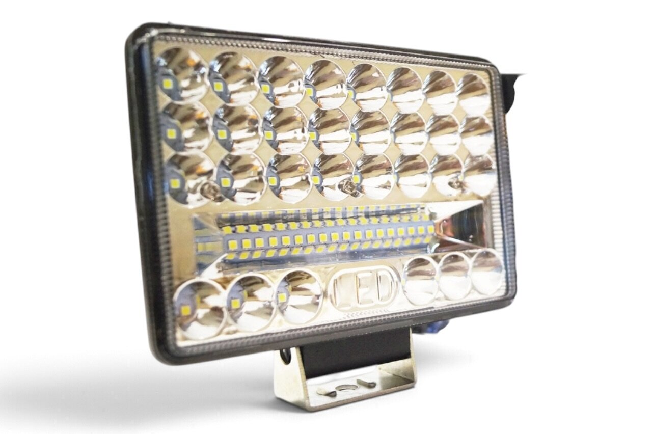 Фара LED прямокутна 144W 6000K (48 діодів) (15см х 11см х 3см) (ближній + дальній)