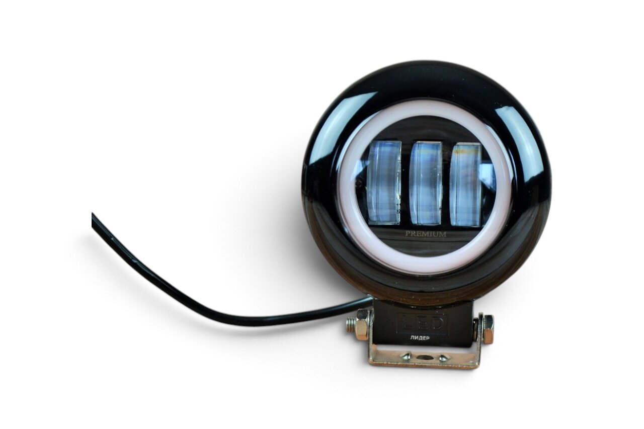 Додаткова світлодіодна LED-фара 45 Вт Кругла (Ангельська Око Синій) з чіткою світлотіньовою межею
