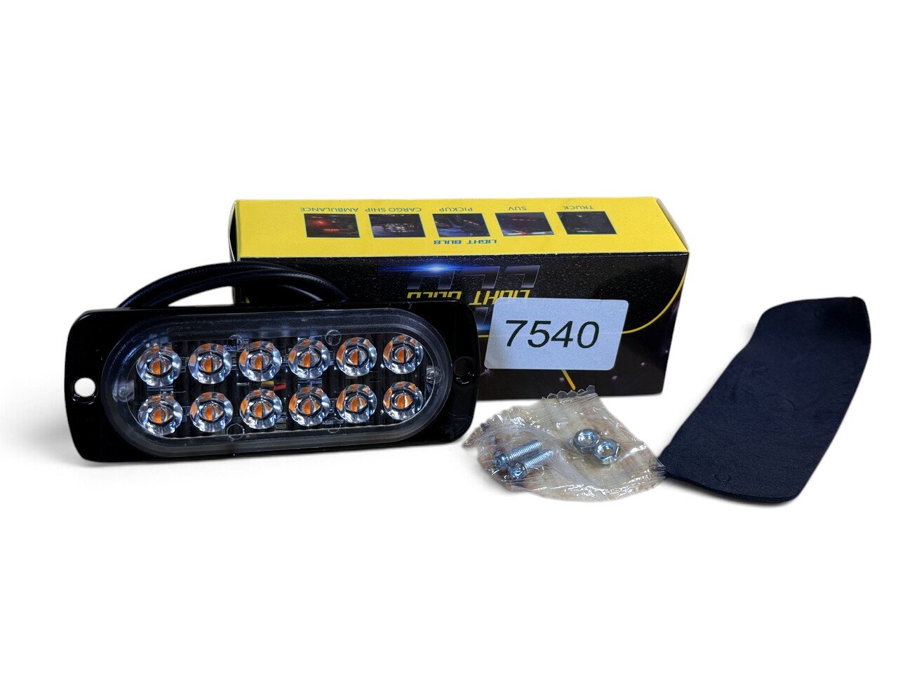 Стробоскоп LED 12 діодів 1 штука (жовтий стробоскоп)