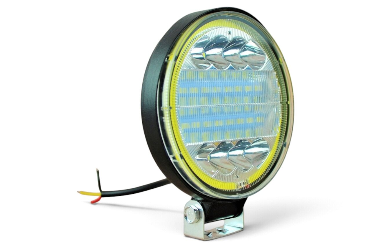 Світлодіодна LED фара робоча 72W + Білий ДХО (товщина 20мм)