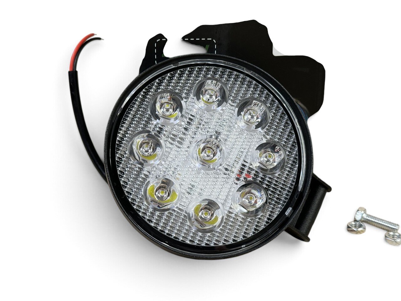 Світлодіодна LED Кругла фара робоча 27W/60° 27Вт,(3Вт*9ламп) Широкий промінь, SUPER POWER (Тонкий радіатор)