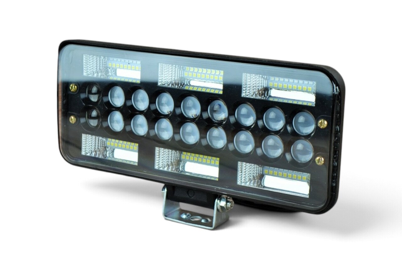 Фара LED прямокутна 216W 6000K (72 діодів) (25 см х 11 см х 5 см) (ближній + дальний)