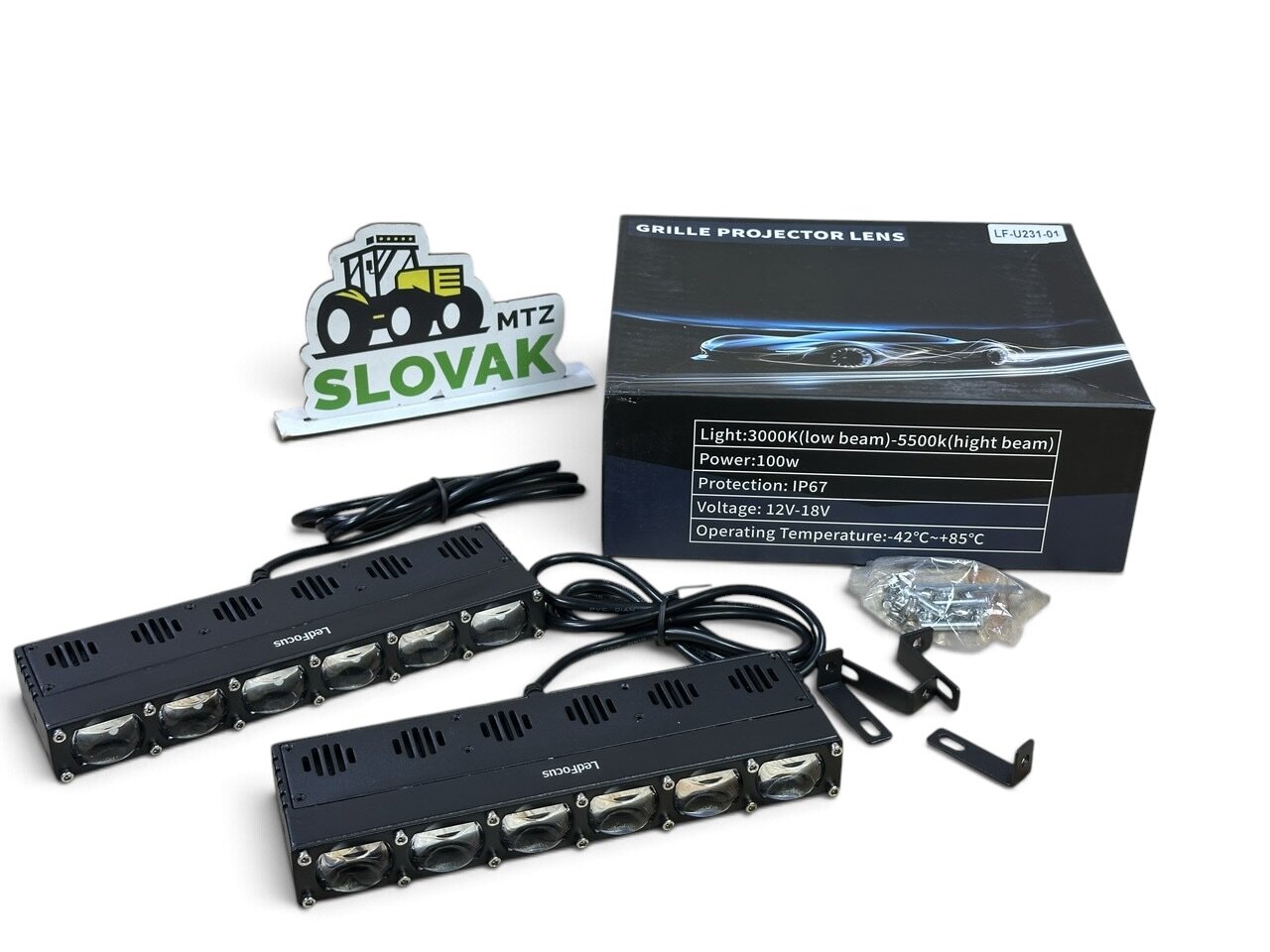 Led модуль L6 лінза (21,5см) з вентилятором (комплект 2шт) (LF-U231-01) (біле-жовте)