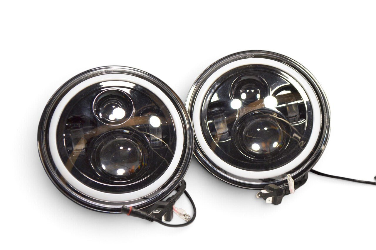 Світлодіодна LED фара 75Вт Нива, УАЗ 469, ВАЗ 2101, 2121, FJ Cruiser, мотоцикл, мото 7 дюйм