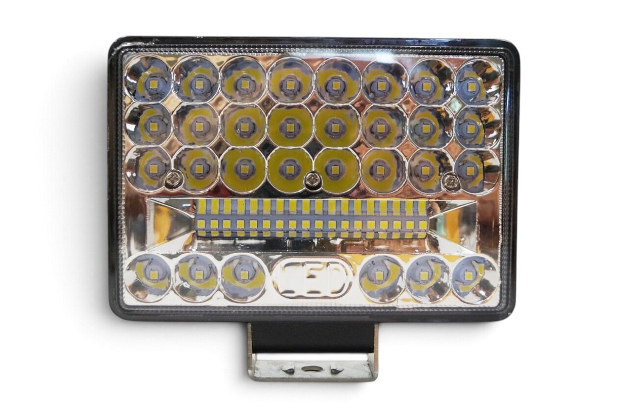 Фара LED прямокутна 144W 6000K (48 діодів) (15см х 11см х 3см) (ближній + дальній)