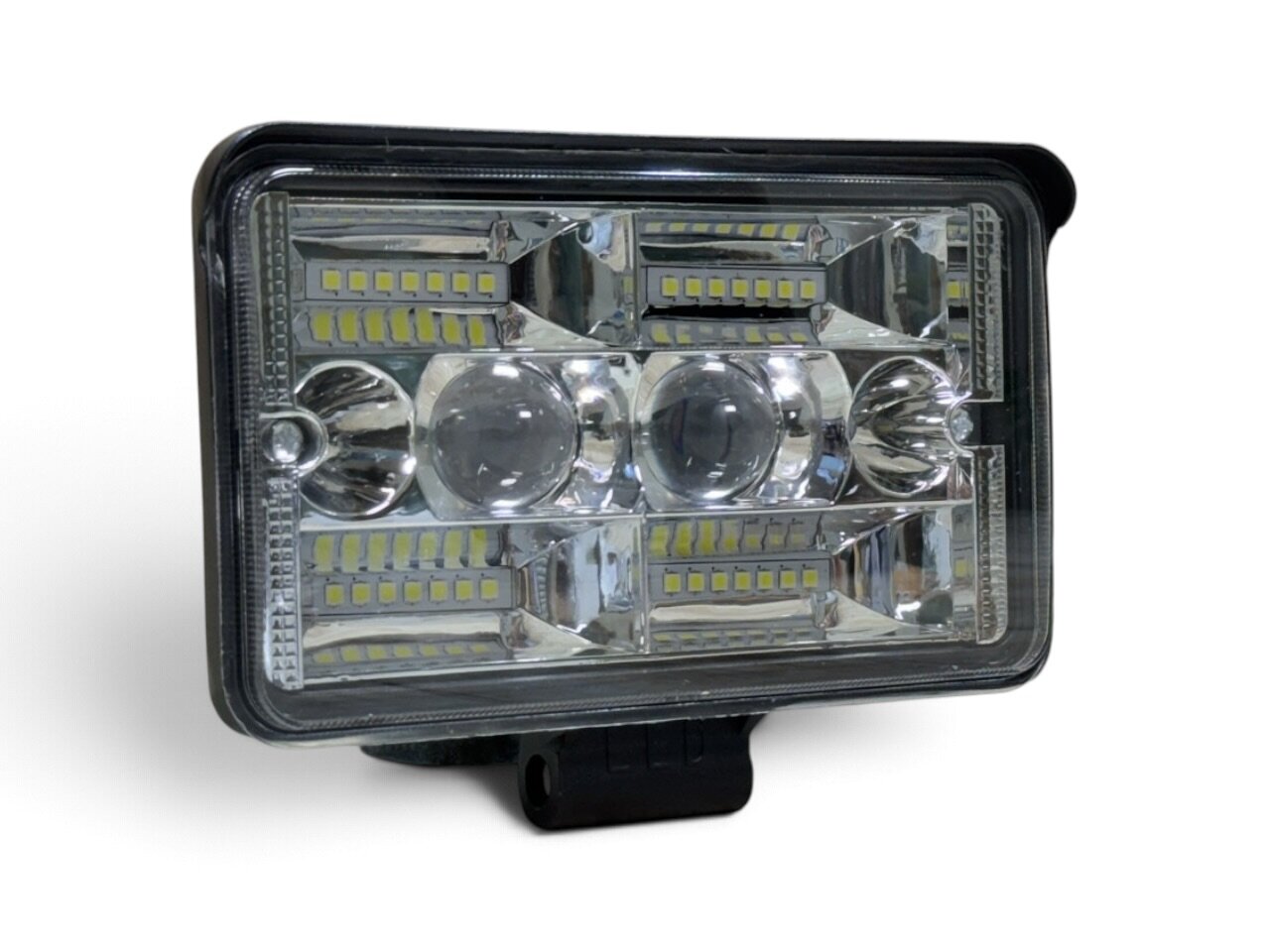 Фара LED прямокутна 104W 6000K-3000К (32 діодів) (15,5 см х 9 см  х 5 см) (ближній + дальній  )