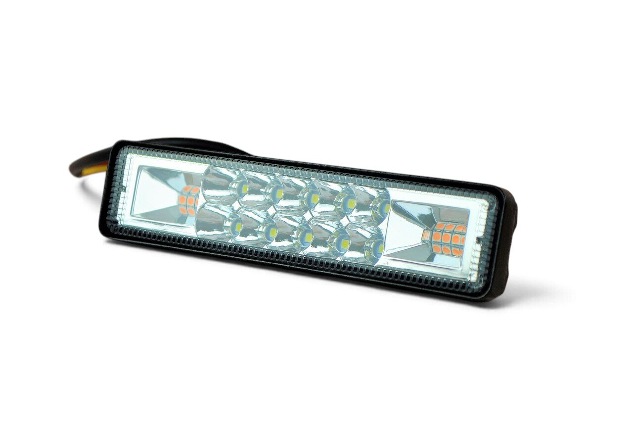Світлодіодна LED фара 20Вт (світлодіоди 2w х10шт +Стробоскопи (Жовтий) ) Широкий промінь