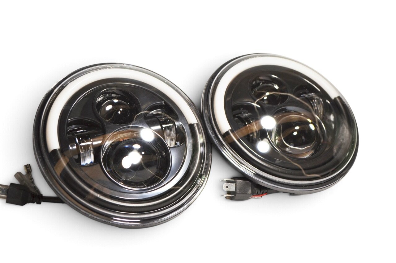 Світлодіодна LED фара (L-025) 75Вт Нива, УАЗ 469, ВАЗ 2101, 2121, FJ Cruiser, мотоцикл, мото 7 дюйм