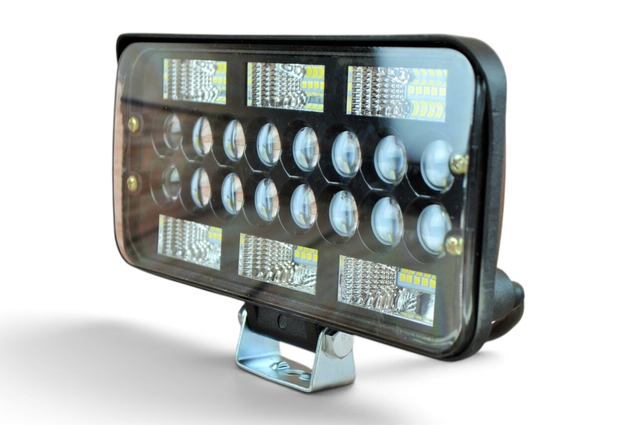 Фара LED прямокутна 174W 6000K (58 діодів) (22 см х 11см х 5см) (ближний + дальний)