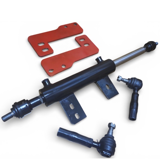 Гидроцилиндр рулевой двухсторонний ЮМЗ Ц63 в сборе с кронштейнами и наконечниками (усиленный шток 40 мм)