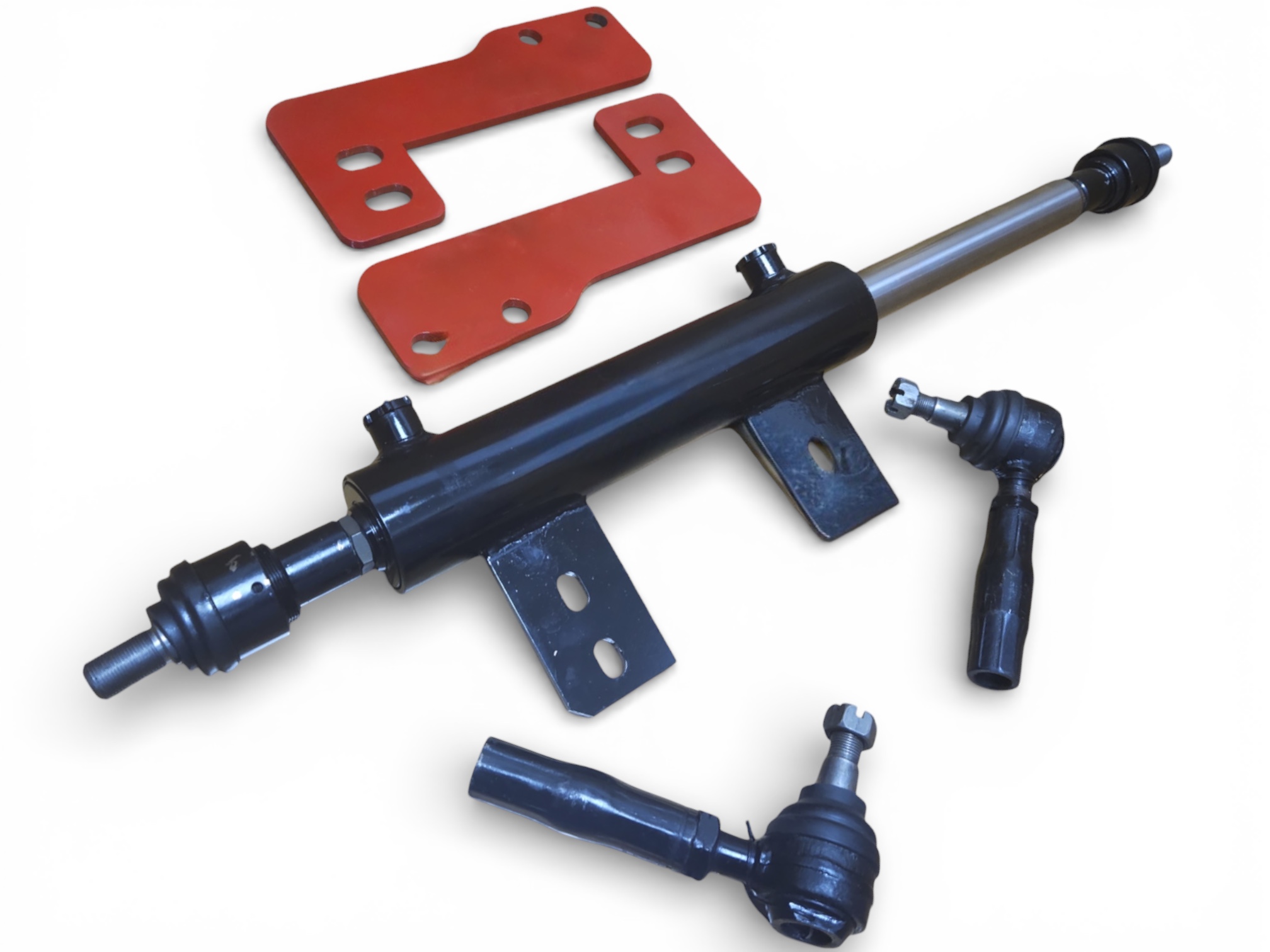 Гидроцилиндр рулевой двухсторонний ЮМЗ Ц63 в сборе с кронштейнами и наконечниками (усиленный шток 40 мм)